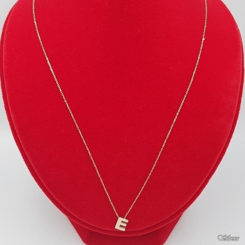 Zelta ķēde ar vēstuli "E" AG239; 40-42 cm 1