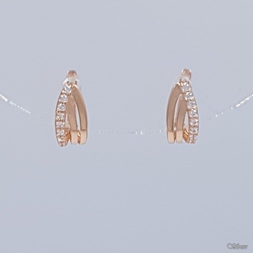 Auksiniai auskarai su cirkoniais AE493 Auksiniai auskarai su cirkoniais AE493