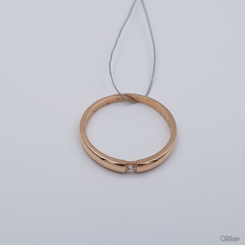 Auksinis žiedas su briliantu AZ908; 17,5 mm 3 Auksinis žiedas su briliantu AZ908; 17,5 mm 3