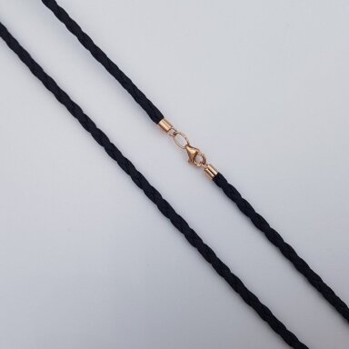 Ādas aukla ar zelta detaļām AG328; 50 cm Ādas aukla ar zelta detaļām AG328; 50 cm