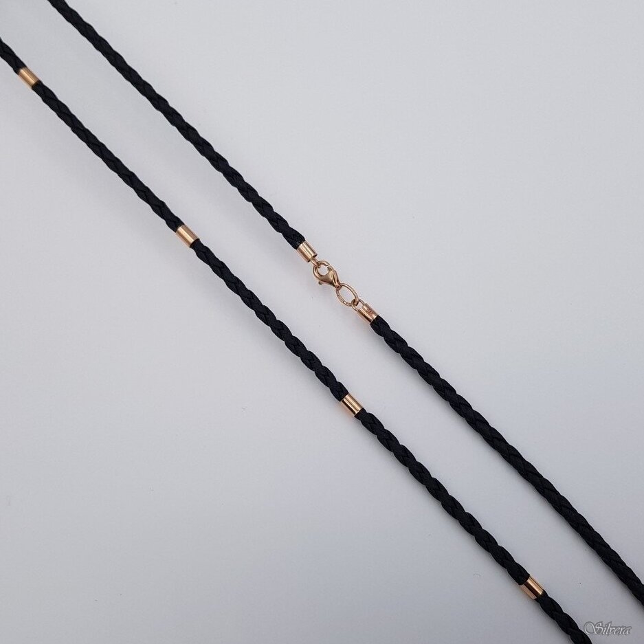 Ādas aukla ar zelta detaļām AG321; 50 cm Ādas aukla ar zelta detaļām AG321; 50 cm