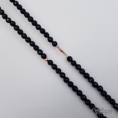 Onikso vėrinys su aukso detalėmis AG323; 50 cm Onikso vėrinys su aukso detalėmis AG323; 50 cm