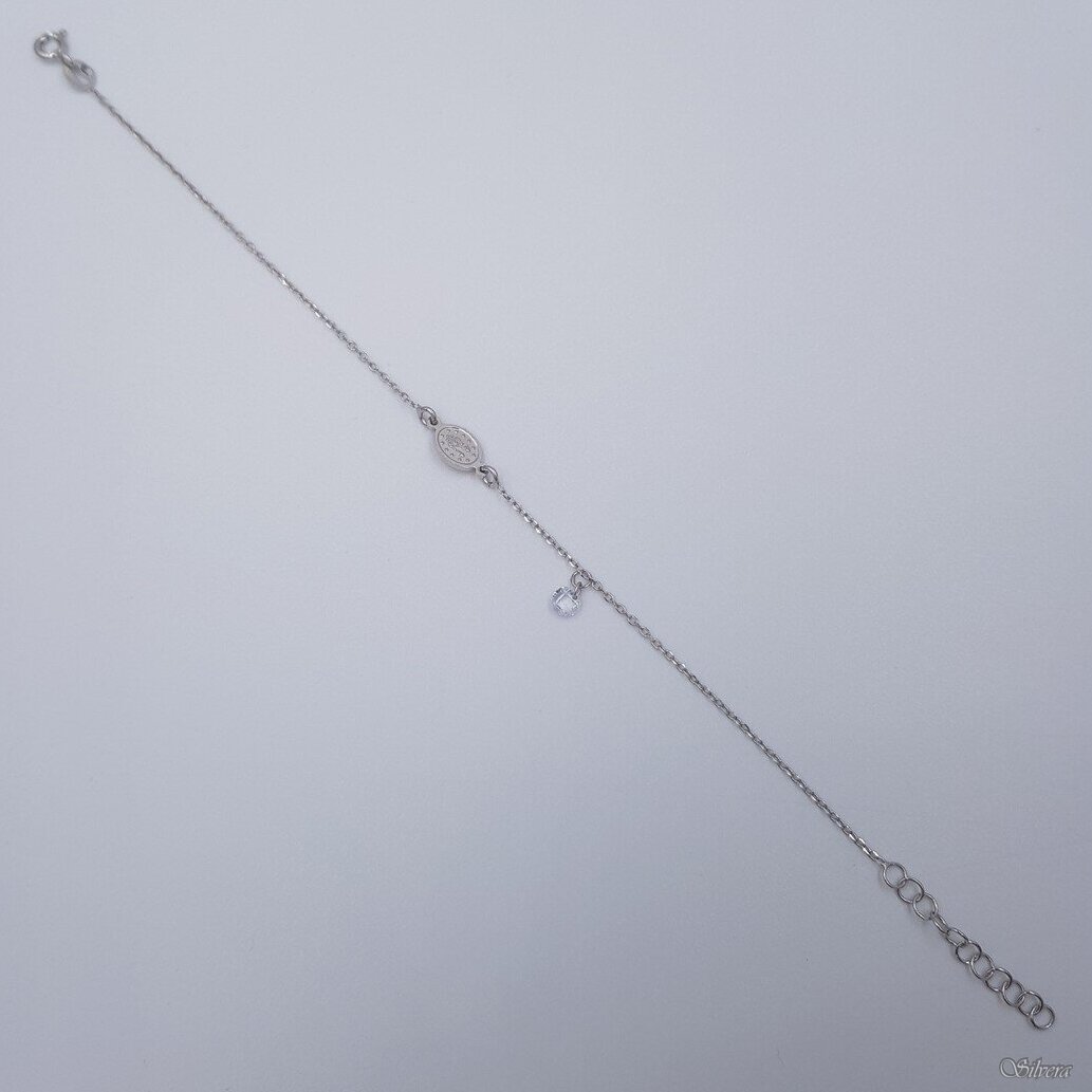 Sidabrinė apyrankė su cirkoniu KR07; 17-19,5 cm 1 Sidabrinė apyrankė su cirkoniu KR07; 17-19,5 cm 1