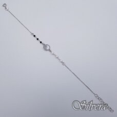 Sidabrinė apyrankė su perlais ir oniksu AF141; 17-20 cm