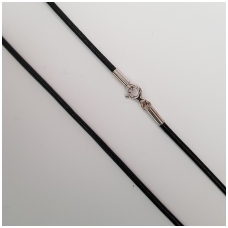 Silikoninė virvutė su sidabro detalėmis GS01; 45 cm