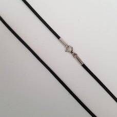 Silikoninė virvutė su sidabro detalėmis GS01; 60 cm