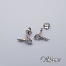 Sidabriniai auskarai su aukso detalėmis ir cirkoniu Au9025