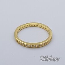 Sidabrinis paauksuotas žiedas su cirkoniais Z243; 17 mm