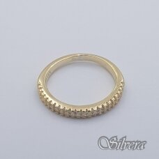 Sidabrinis paauksuotas žiedas su cirkoniais Z247; 16,5 mm