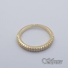 Sidabrinis paauksuotas žiedas su cirkoniais Z247; 17 mm