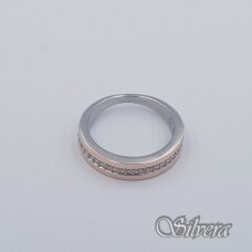 Sidabrinis žiedas su aukso detalėmis ir cirkoniais Z1749; 20 mm