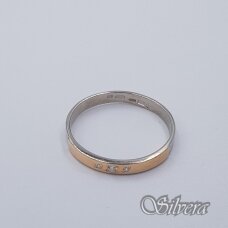 Sidabrinis žiedas su aukso detalėmis ir cirkoniais Z329; 20 mm