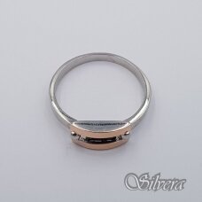 Sidabrinis žiedas su aukso detalėmis ir cirkoniu Z1996; 19 mm