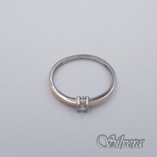 Sidabrinis žiedas su aukso detalėmis ir cirkoniu Z1998; 17 mm