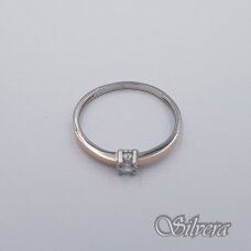 Sidabrinis žiedas su aukso detalėmis ir cirkoniu Z1998; 18,5 mm