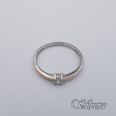 Sidabrinis žiedas su aukso detalėmis ir cirkoniu Z1998; 19 mm