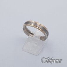 Sidabrinis žiedas su aukso detalėmis Z284; 20 mm