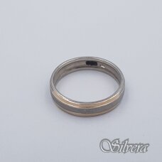 Sidabrinis žiedas su aukso detalėmis Z284; 22,5 mm