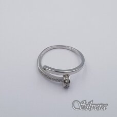 Sidabrinis žiedas su cirkoniais Z461; 18 mm
