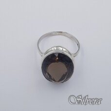 Sidabrinis žiedas su dūminiu kvarcu Z0086; 20 mm