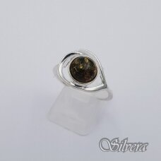 Sidabrinis žiedas su gintaru Z361; 18 mm