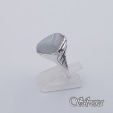 Sidabrinis žiedas su katės akies akmeniu Z1021; 18,5 mm