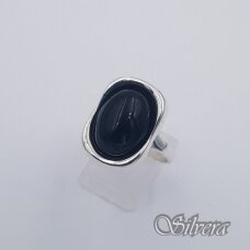 Sidabrinis žiedas su oniksu Z614; 19,5 mm