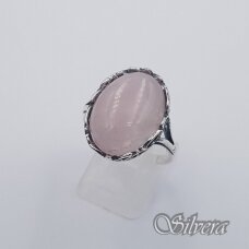 Sidabrinis žiedas su rožiniu kvarcu Z4151; 19,5 mm