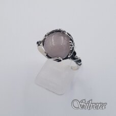 Sidabrinis žiedas su rožiniu kvarcu Z4152; 21 mm