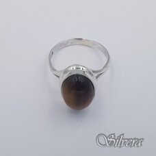 Sidabrinis žiedas su tigro akies akmeniu Z0077; 20 mm