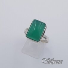 Sudraba gredzens ar zaļais oniksu Z0085; 19 mm