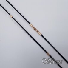 Šilkinė virvutė su paauksuoto sidabro detalėmis GS05; 40 cm