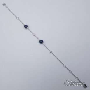 Sidabrinė apyrankė su kultivuotais perlais ir cirkoniais AK156; 16-20 cm