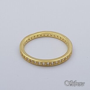Sidabrinis paauksuotas žiedas su cirkoniais Z243; 17 mm