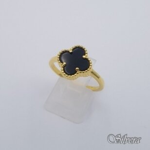 Sudraba zeltīti gredzens ar oniksu Z582; 17,5 mm