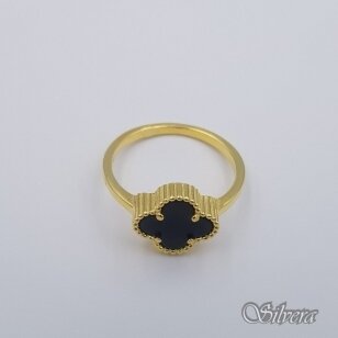 Sudraba zeltīti gredzens ar oniksu Z582; 18 mm