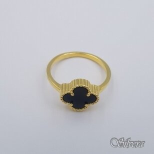 Sudraba zeltīti gredzens ar oniksu Z582; 18,5 mm