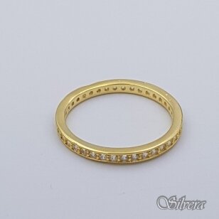 Sidabrinis paauksuotas žiedas su cirkoniais Z243; 18,5 mm