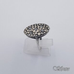 Sidabrinis žiedas su cirkoniais Z403; 18,5 mm
