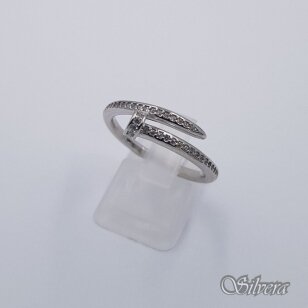sidabrinis žiedas su cirkoniais Z583; 18,5 mm