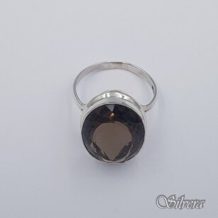 Sidabrinis žiedas su dūminiu kvarcu Z0086; 20 mm