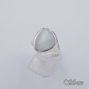 Sidabrinis žiedas su katės akies akmeniu Z1021; 19 mm