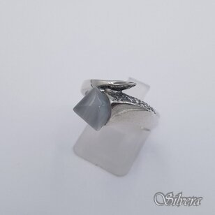 Sidabrinis žiedas su katės akies akmeniu Z508; 18,5 mm