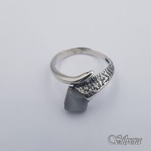 Sidabrinis žiedas su katės akies akmeniu Z508; 18,5 mm