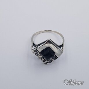 Sidabrinis žiedas su oniksu Z511; 18,5 mm