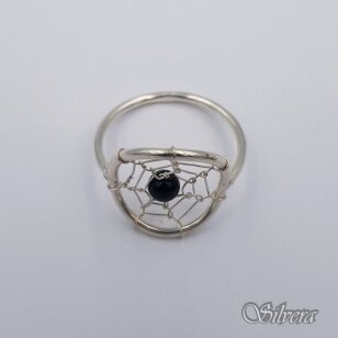 Sidabrinis žiedas su oniksu Z540; 17 mm