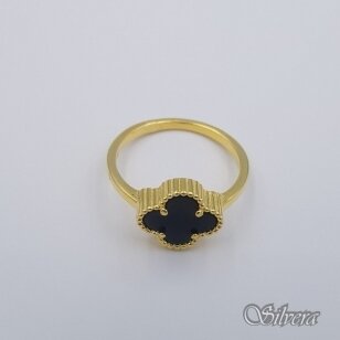 Sudraba zeltīti gredzens ar oniksu Z582; 16,5 mm