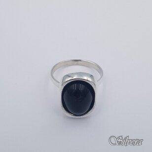 Sidabrinis žiedas su oniksu Z614; 19,5 mm