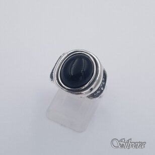 Sidabrinis žiedas su oniksu Z615; 18,5 mm