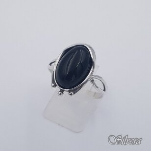 Sidabrinis žiedas su oniksu Z616; 20,5 mm